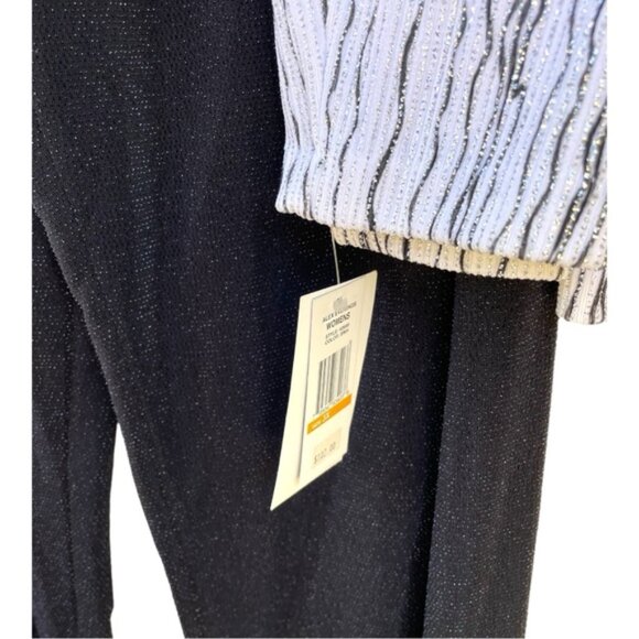 Alex Evenings Glitter Drizzle Print Jacket Pant Set Jacket Sz 3X- Pant 2X - Picture 10 of 12